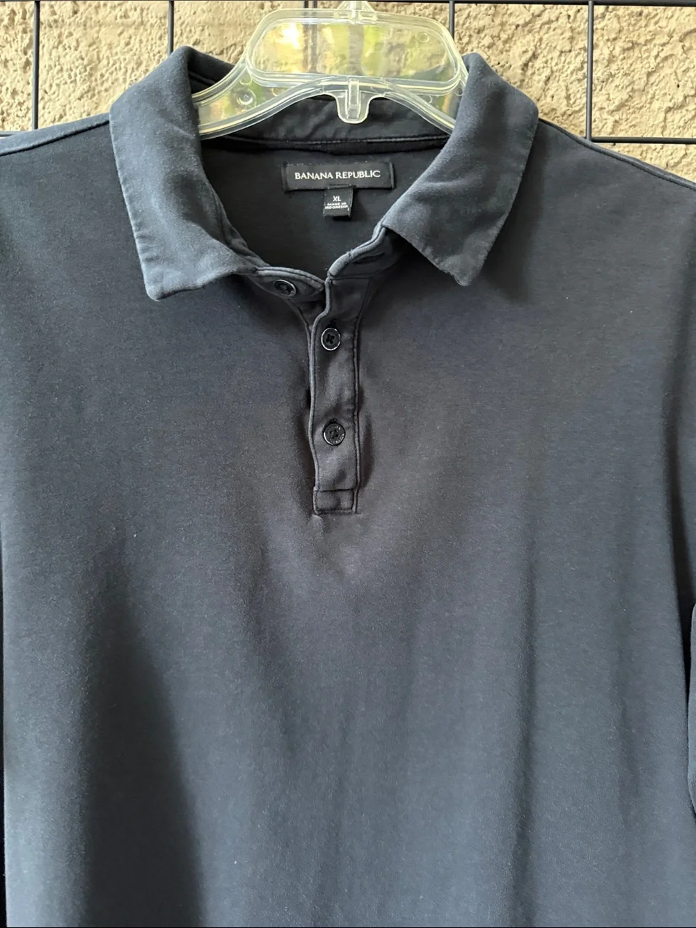 Banana Republic Men's Dark Gray Polo Cotton Shirt